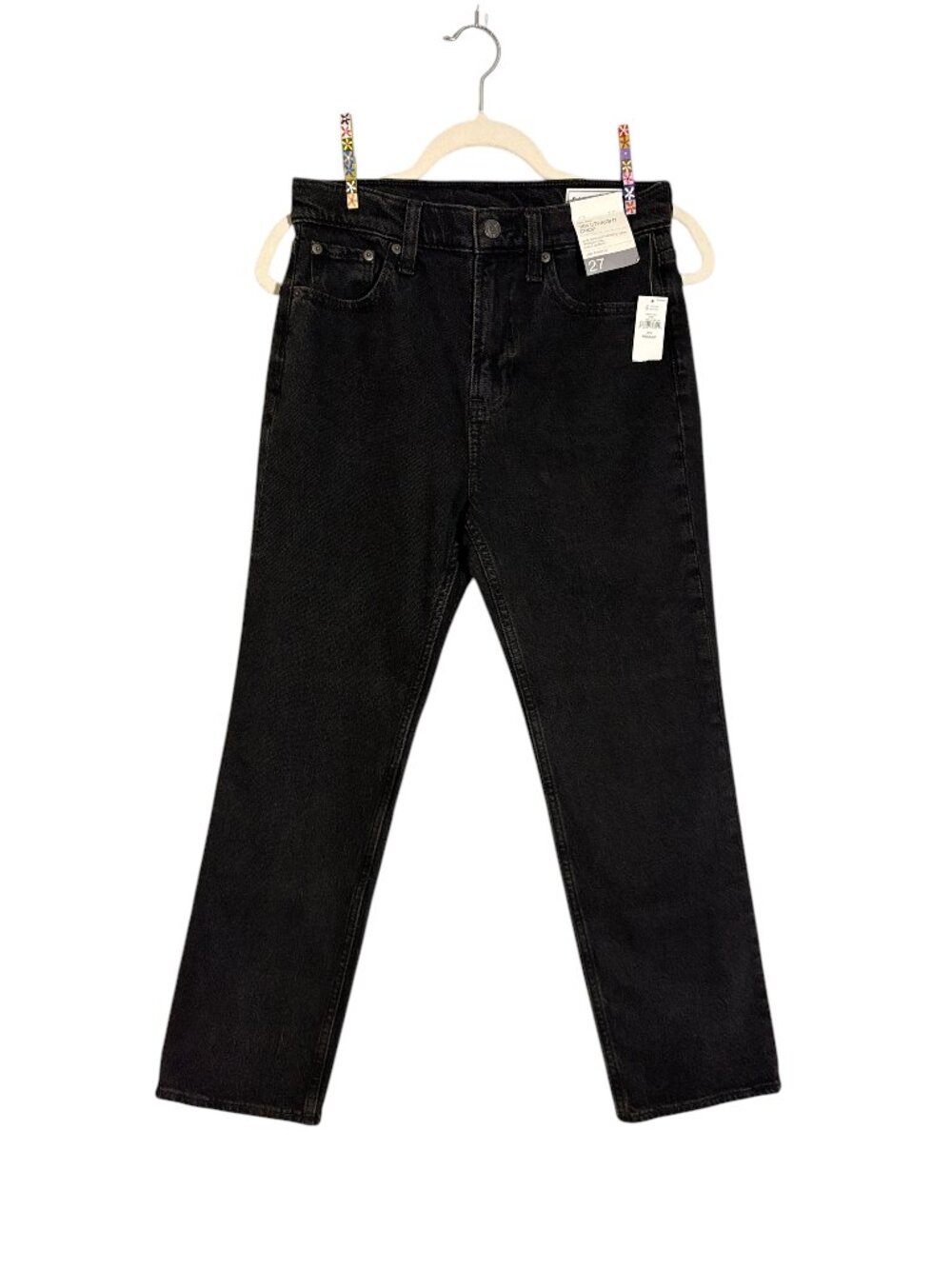 NWT GAP 90s Straight Crop Black Jeans - Size 27 / 4